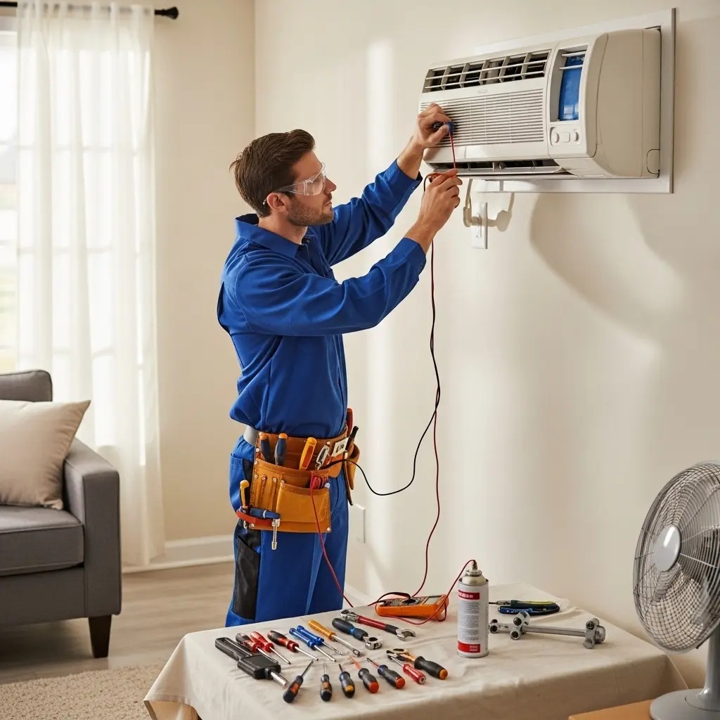 Ayaş Goodman Goodman klima gaz dolumu ve bakım – Enerji verimliliği artırıldı. - Teknik servis örneği